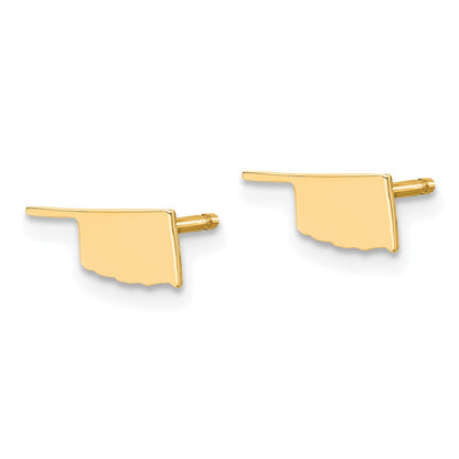 14K Yellow Gold 14Ky Oklahoma State Earrings