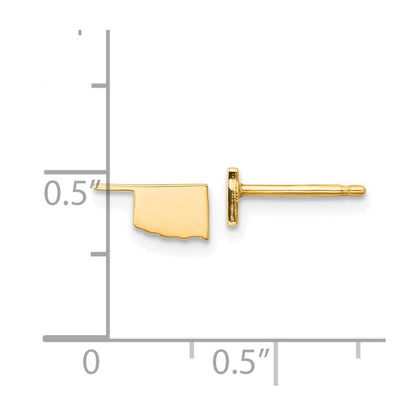 14K Yellow Gold 14Ky Oklahoma State Earrings