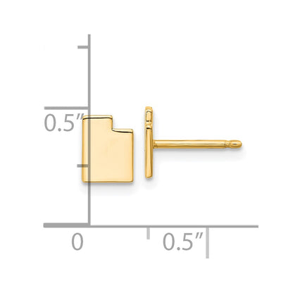 Gold Plated Sterling Silver/Gold Utah State Earrings