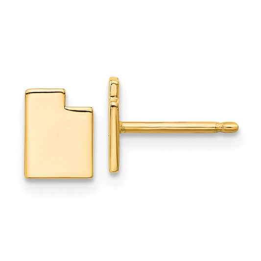 Gold Plated Sterling Silver/Gold Utah State Earrings