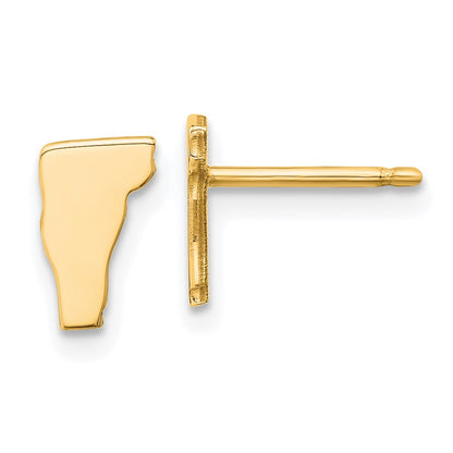 Gold Plated Sterling Silver/Gold Vermont State Earrings