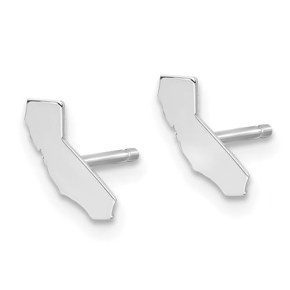 Sterling Silver Silver/Rhodium Plated California State Earrings