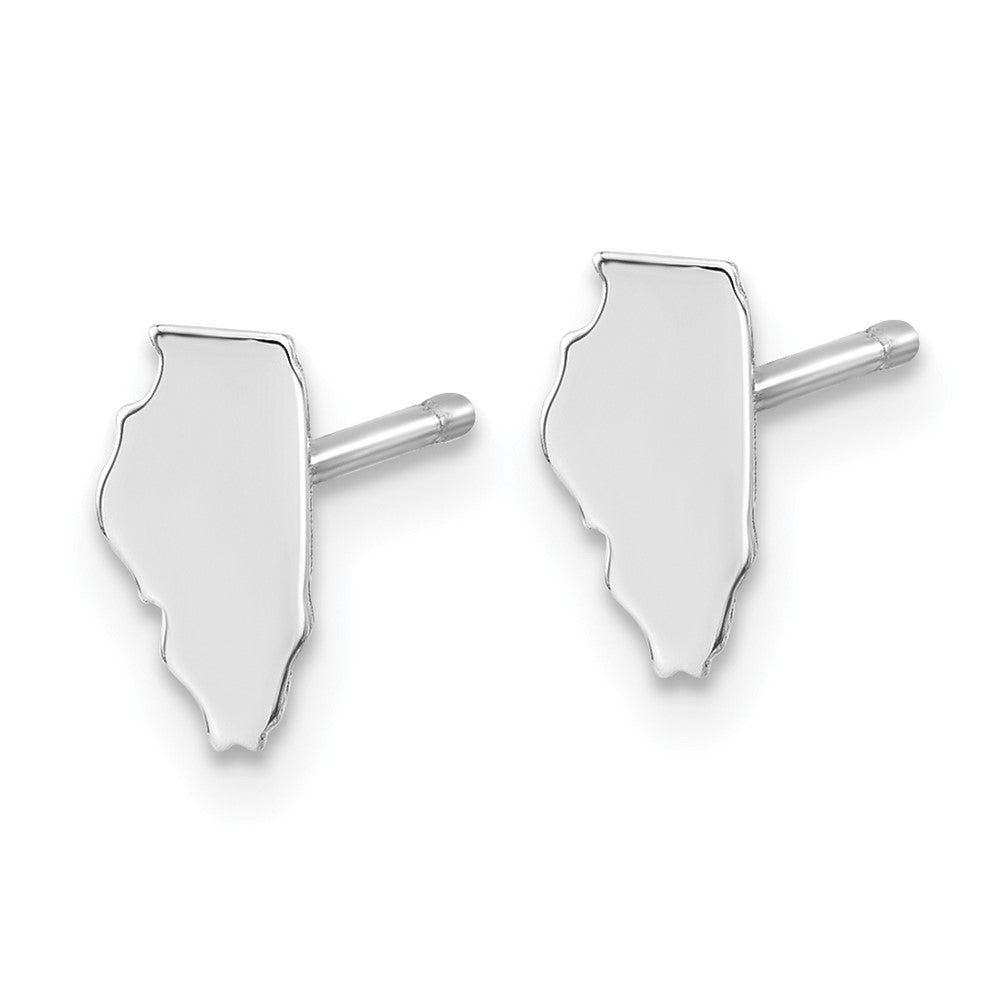 14K White Gold 14Kw Illinois State Earrings