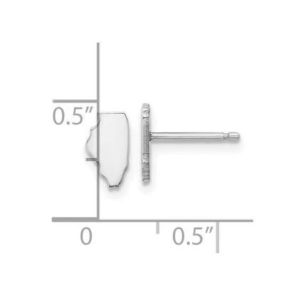 14K White Gold 14Kw Illinois State Earrings