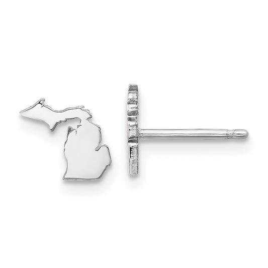 14K White Gold 14Kw Michigan State Earrings