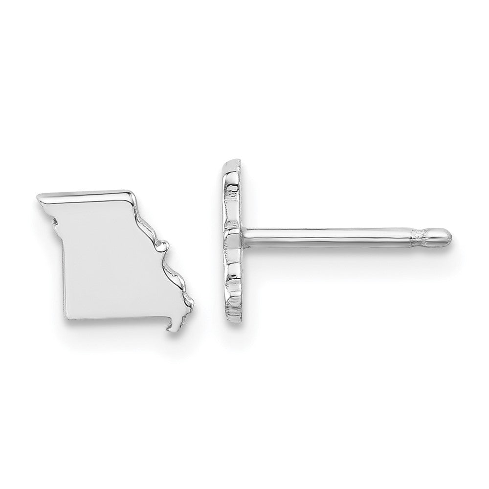 Sterling Silver Silver/Rhodium Plated Missouri State Earrings