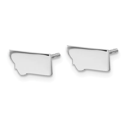 14K White Gold 14Kw Montana State Earrings