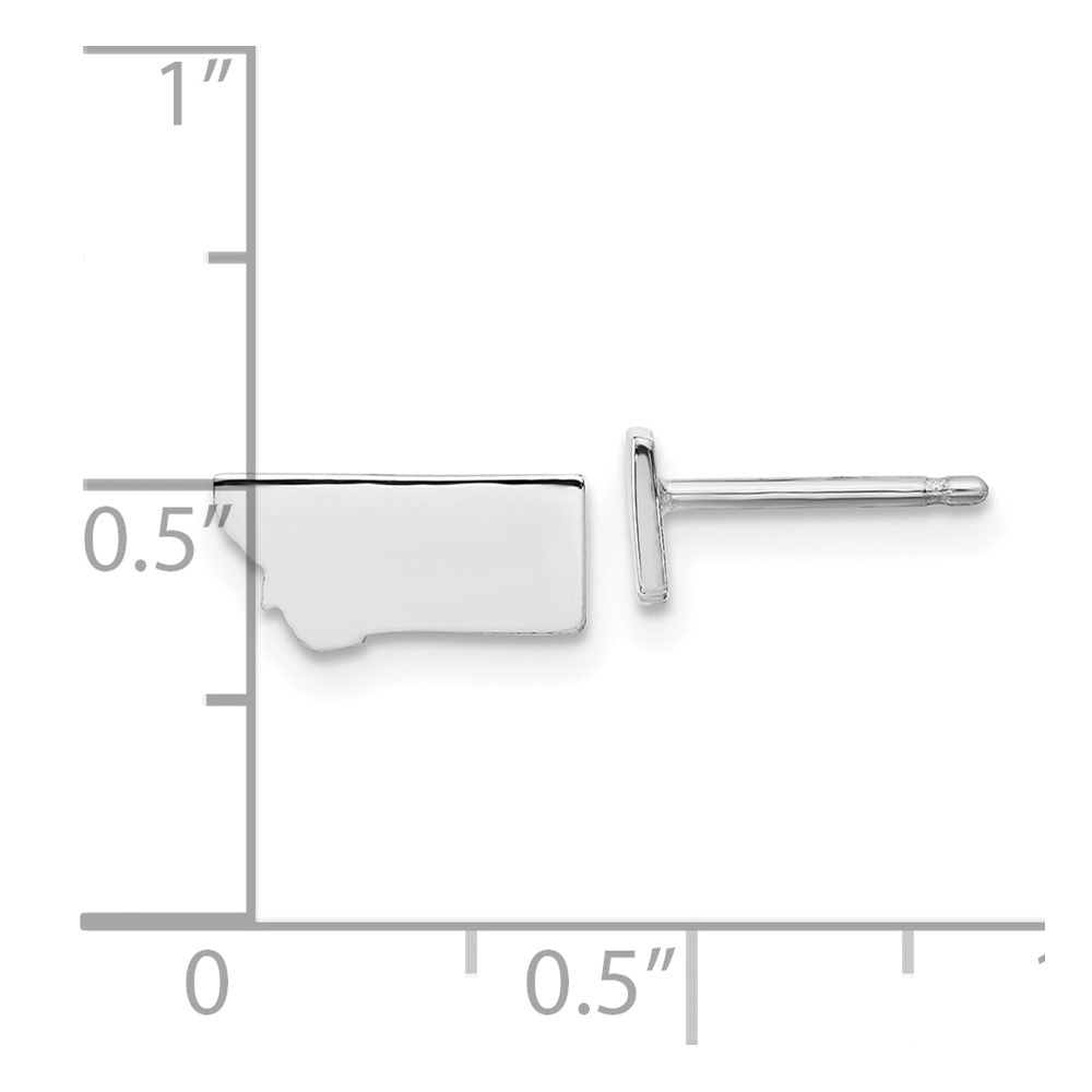 14K White Gold 14Kw Montana State Earrings