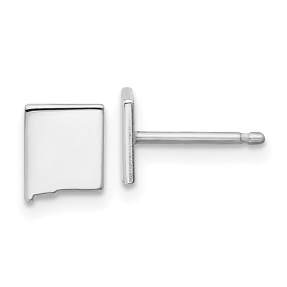 Sterling Silver Silver/Rhodium Plated New Mexico State Earrings