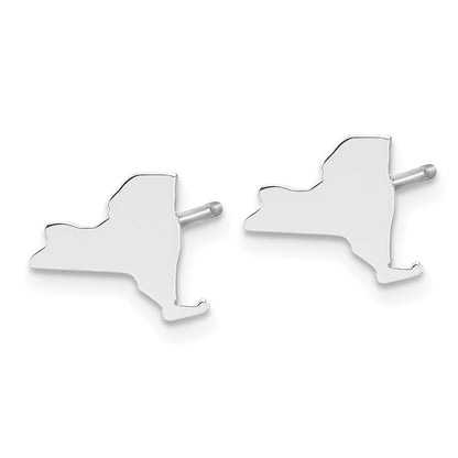14K White Gold 14Kw New York State Earrings