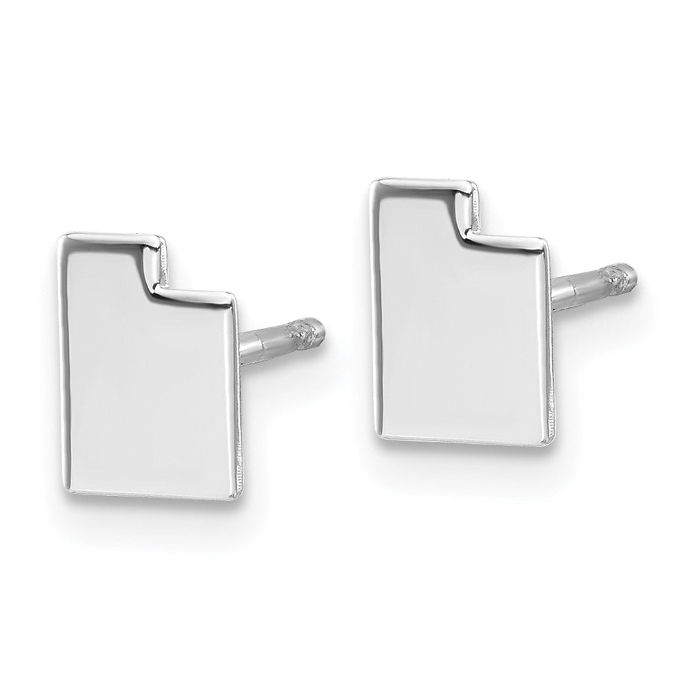 Sterling Silver Silver/Rhodium Plated Utah State Earrings