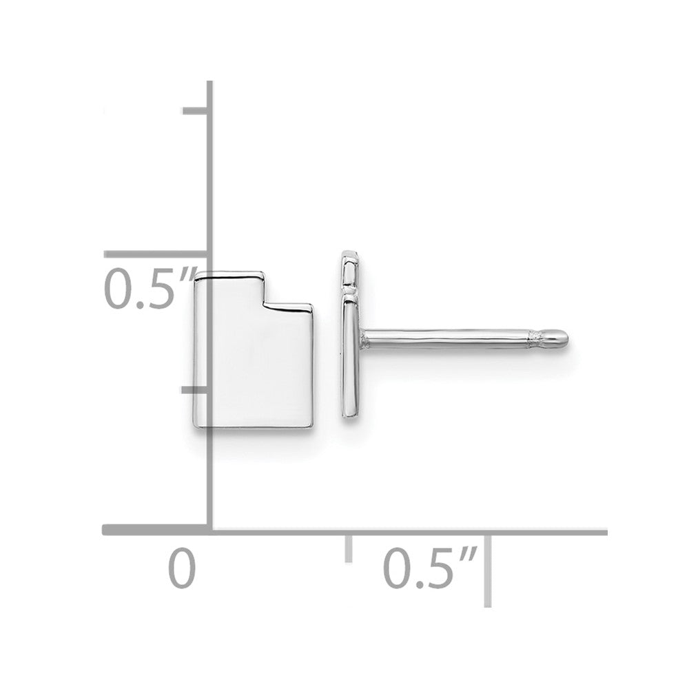 Sterling Silver Silver/Rhodium Plated Utah State Earrings