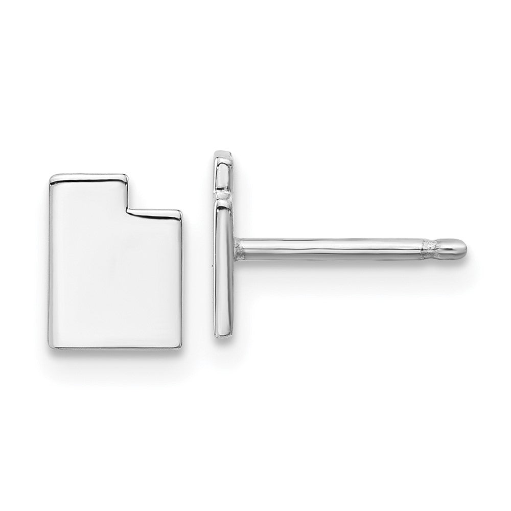 Sterling Silver Silver/Rhodium Plated Utah State Earrings