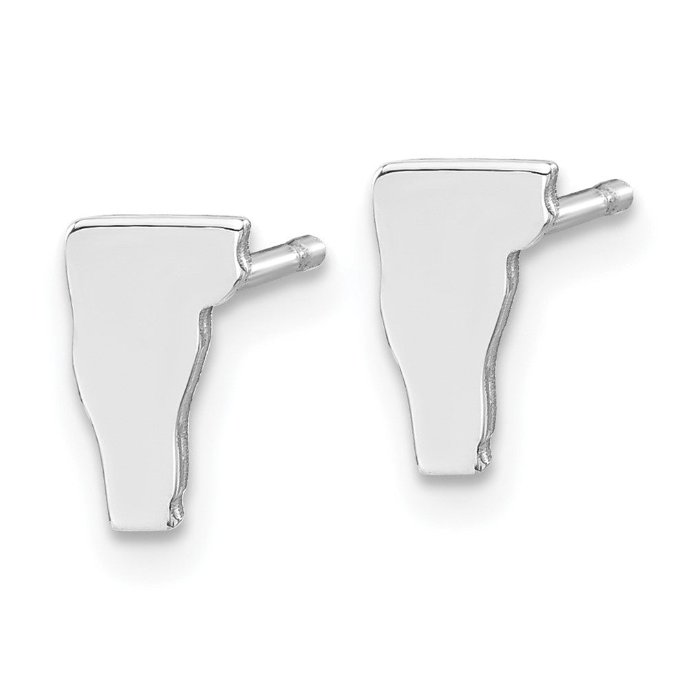 Sterling Silver Silver/Rhodium Plated Vermont State Earrings