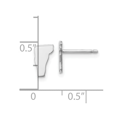 Sterling Silver Silver/Rhodium Plated Vermont State Earrings