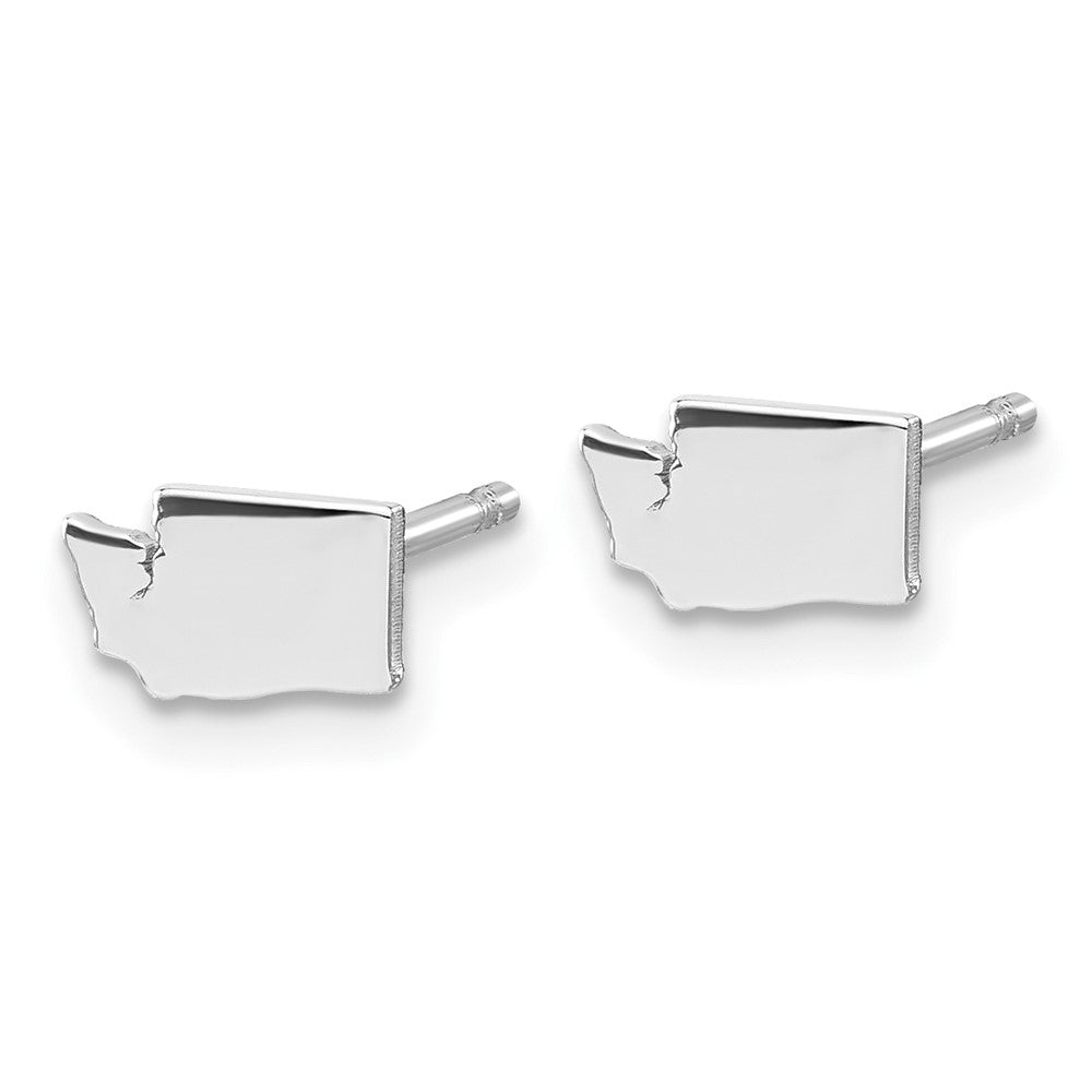 14K White Gold 14Wk Washington State Earrings
