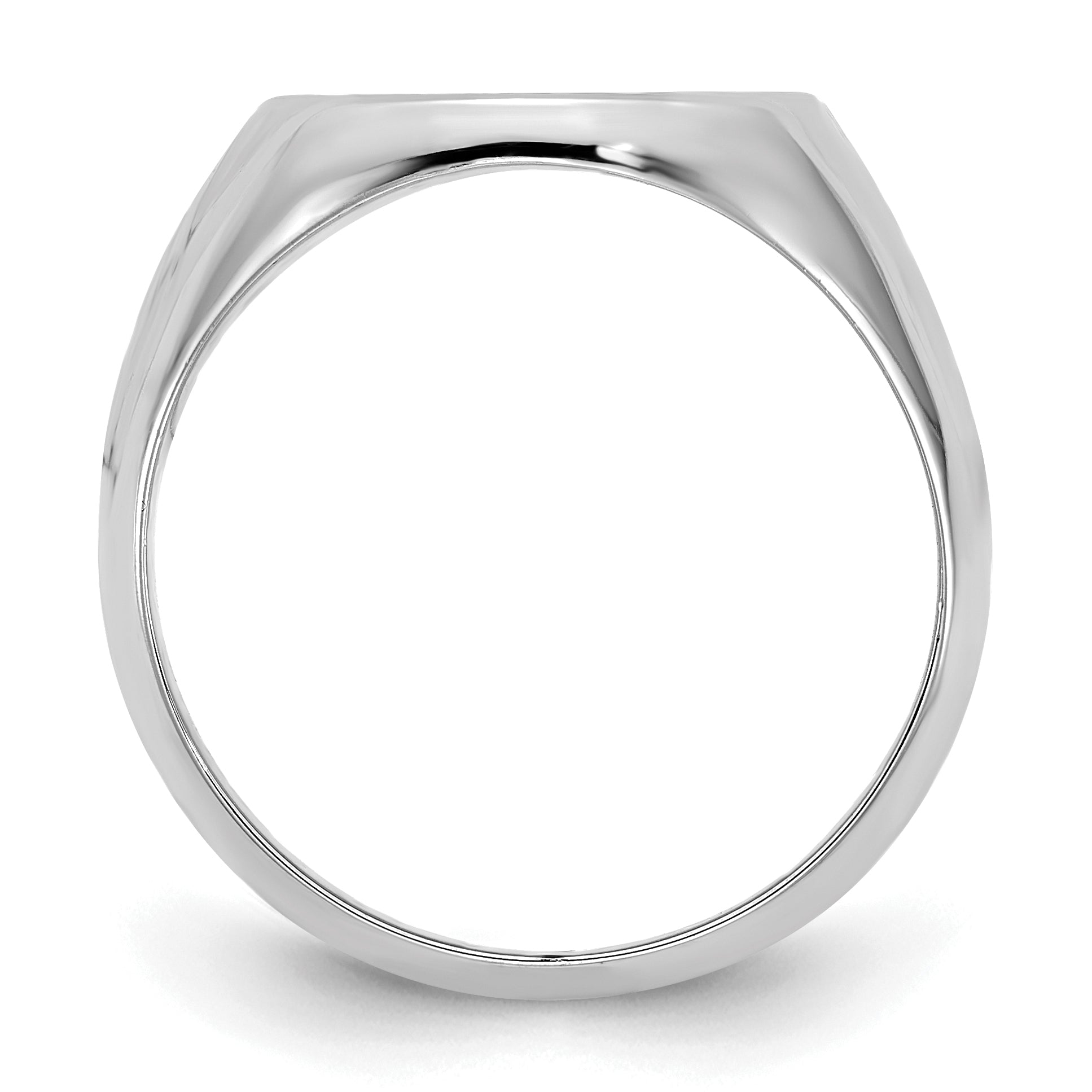 Sterling Silver Silver/Rhod Plated Textured Monogram Signet Ring