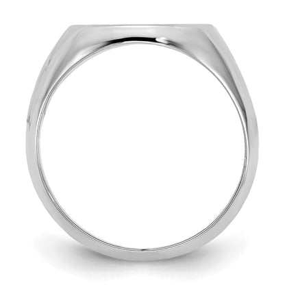 Sterling Silver Silver/Rhod Plated Textured Monogram Signet Ring