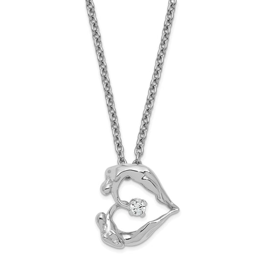 Sterling Silver Ss Small Pendant W/ Cz