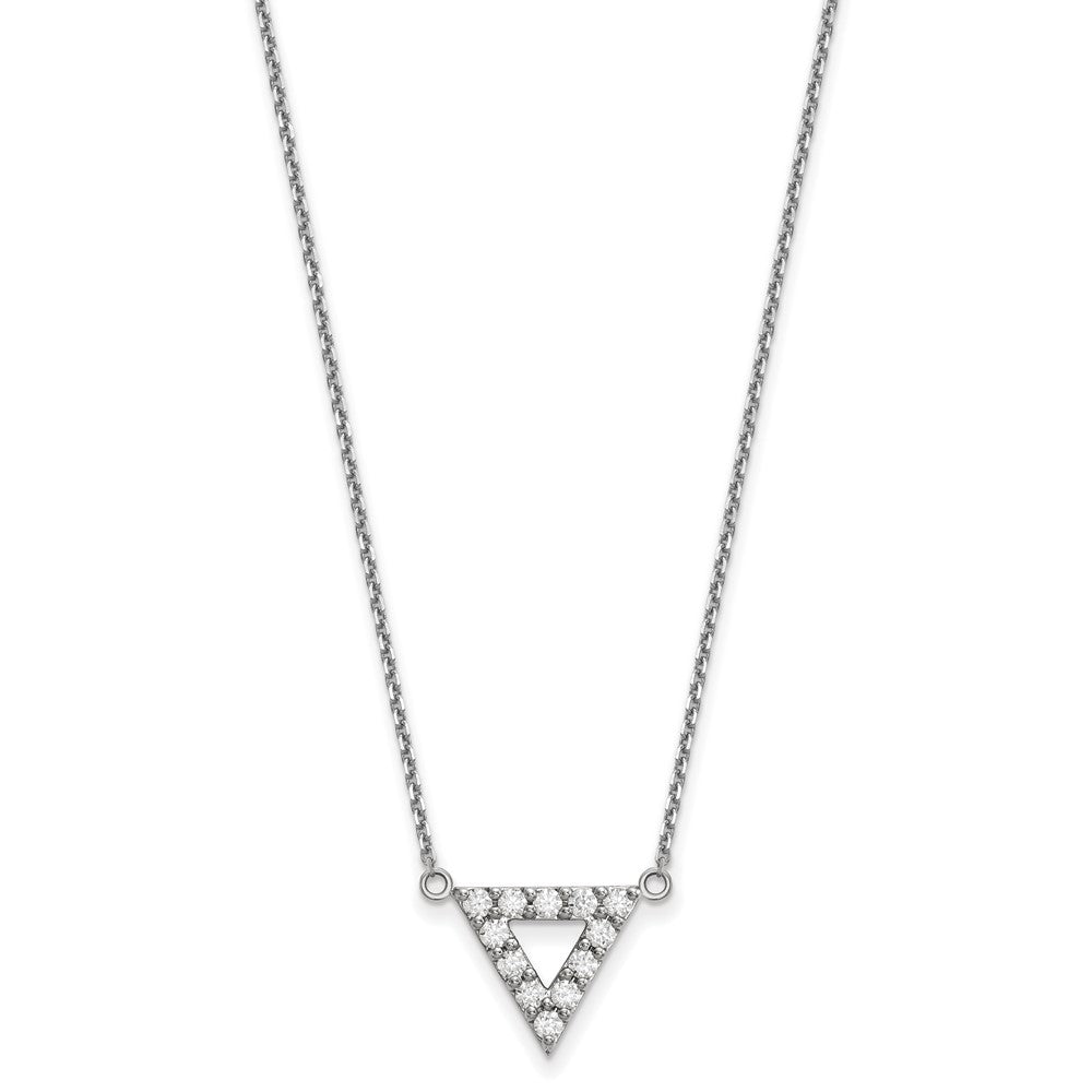 14K White Gold Lab Grown Diamond VS/SI+ G+ Triangle Necklace