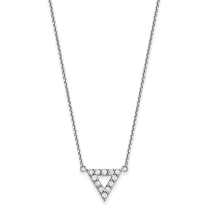 14K White Gold Lab Grown Diamond VS/SI+ G+ Triangle Necklace