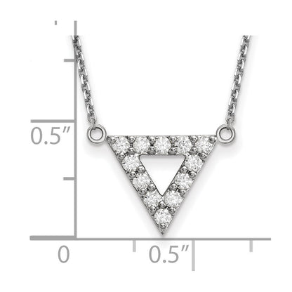 14K White Gold Lab Grown Diamond VS/SI+ G+ Triangle Necklace