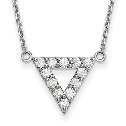 14K White Gold Lab Grown Diamond VS/SI+ G+ Triangle Necklace