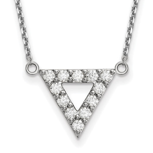 14K White Gold Lab Grown Diamond VS/SI+ G+ Triangle Necklace