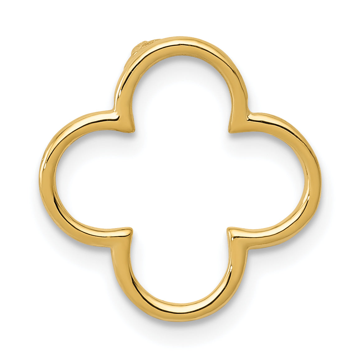 14k Yellow Gold 14k Small Quatrefoil Design Chain Slide
