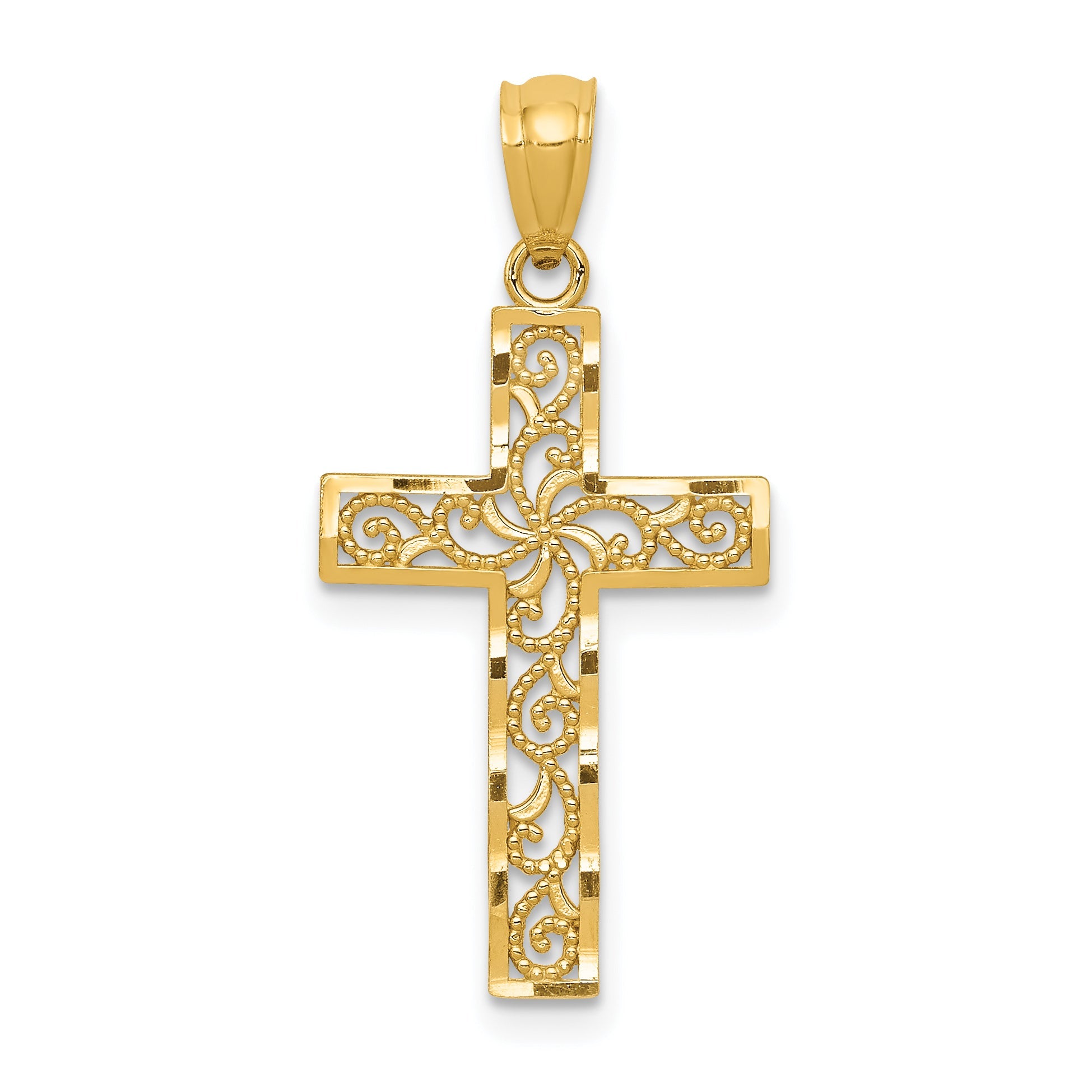 14K Yellow Gold Cross Pendant