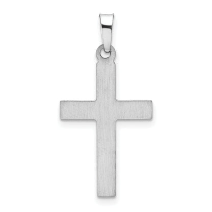 14K White Gold Brushed And Polished Latin Cross Pendant