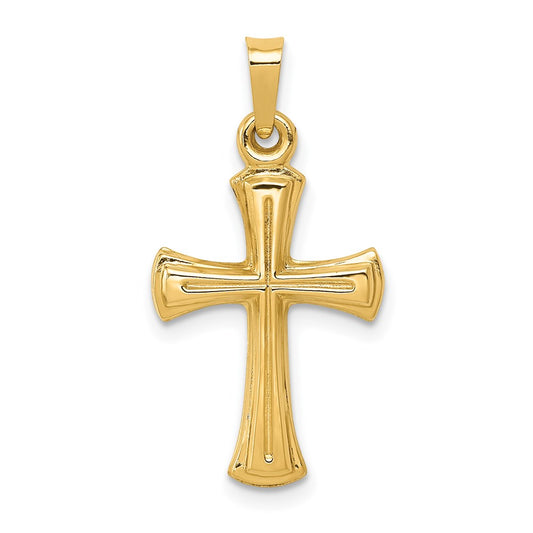 14K Yellow Gold Hollow Cross Pendant