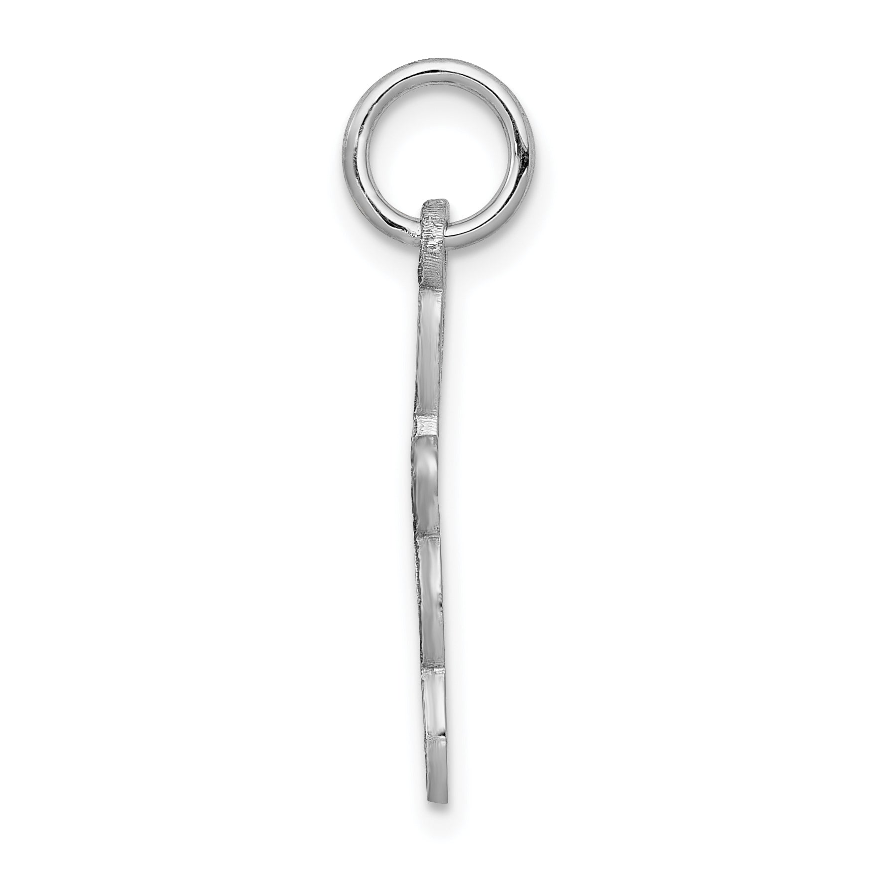 14K White Gold Loop Center Heart Cross Pendant