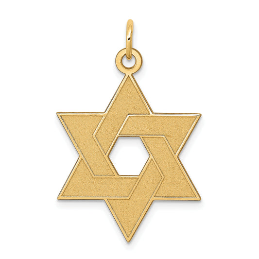 14k Yellow Gold 14K Laser Designed Star of David Pendant