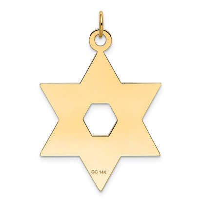 14k Yellow Gold 14K Laser Designed Star of David Pendant