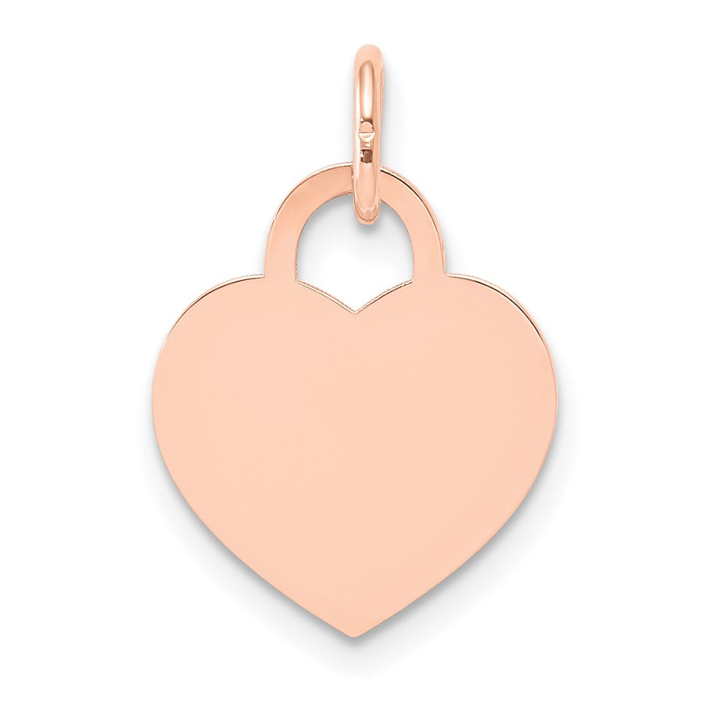 14K Rose Gold Small Engraveable Heart Charm