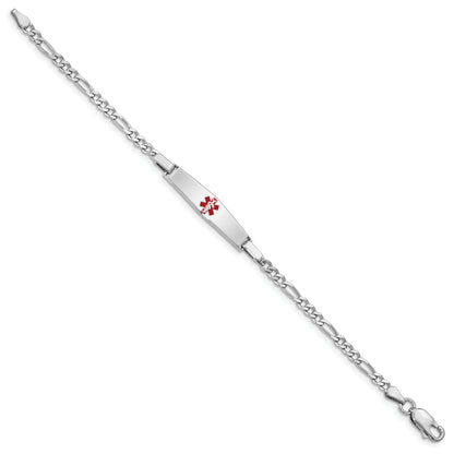 Sterling Silver Rhod Plated Children'S Medical Id Bracelet Figaro