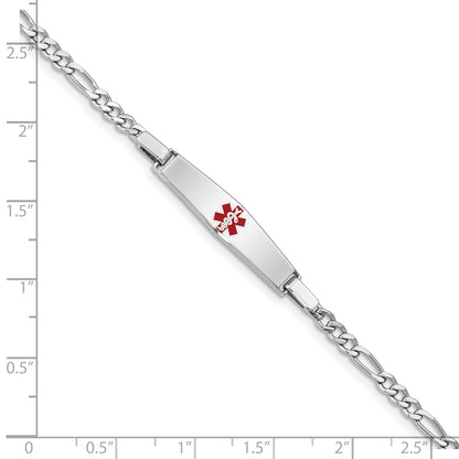 Sterling Silver Rhod Plated Children'S Medical Id Bracelet Figaro