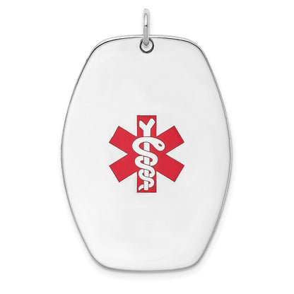 Sterling Silver Rhodium Plated Medical Jewelry Pendant