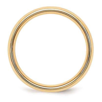 Solid 10K Yellow Gold Two-Tone 5mm Domed Size 6 Wedding Men's/Women's Wedding Band Ring