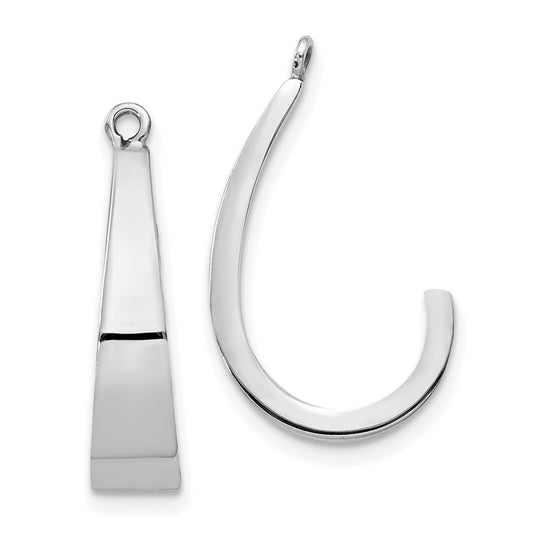 14K White Gold Polished J Hoop Earring Jackets