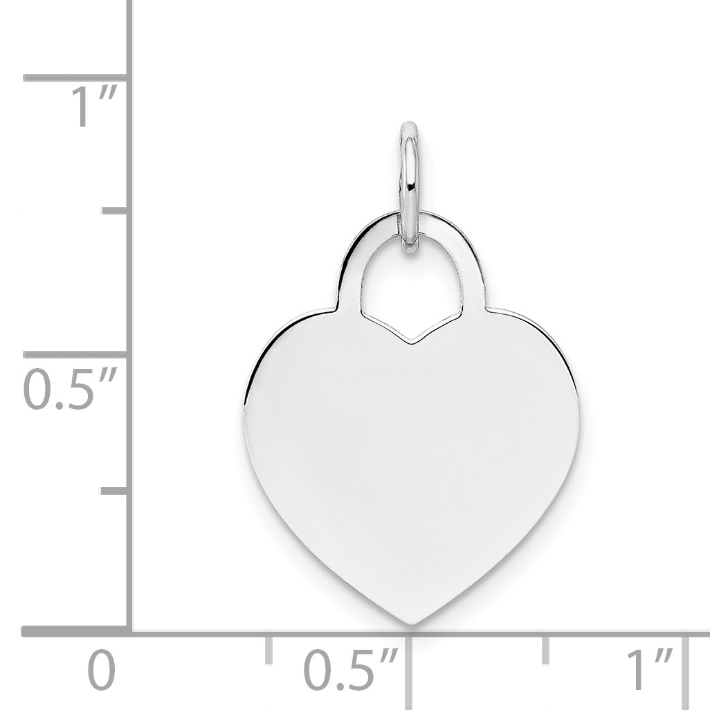 10K White Gold 10Kw Heart Disc Charm