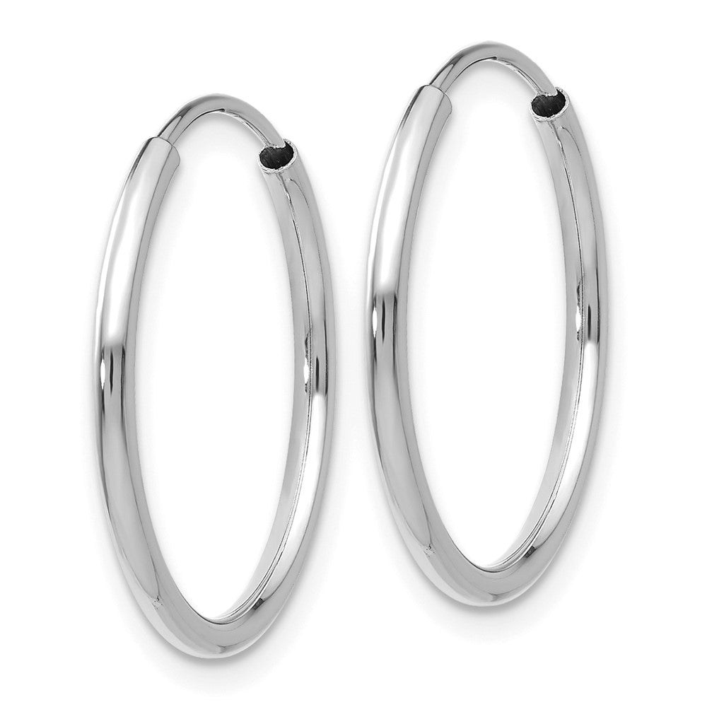 14K White Gold 1.5mm Polished Endless Hoop Earrings