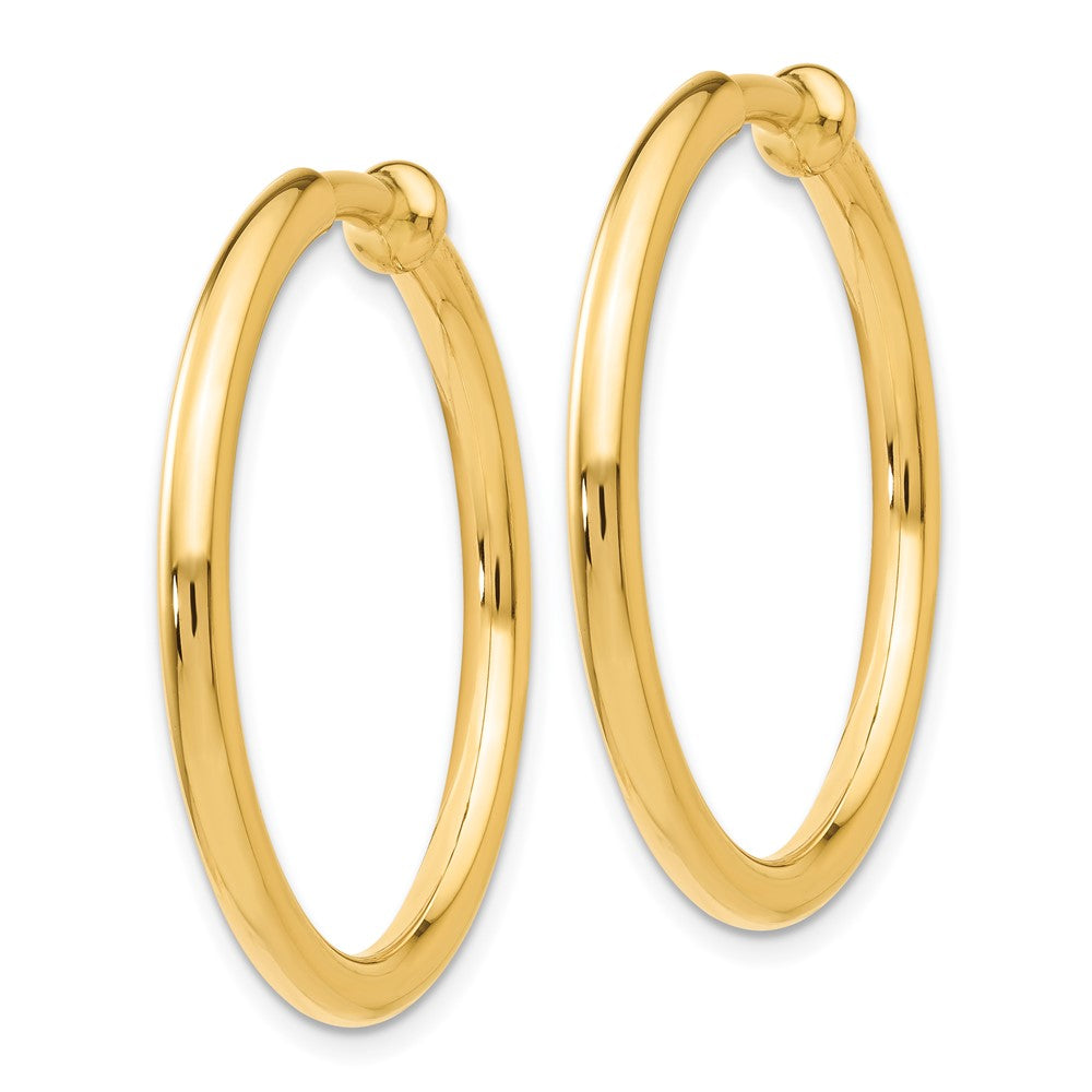 14K Yellow Gold Non Pierced Hoops Earrings