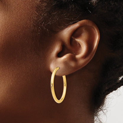 14K Yellow Gold Non Pierced Hoops Earrings