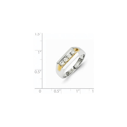 14k Two-Tone Gold Real Diamond Men's Ring