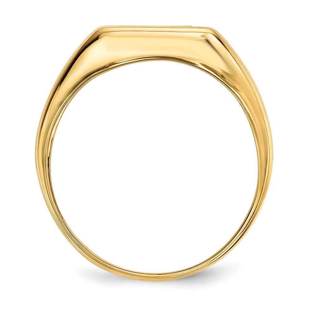 14K Gold w/ Onyx & Real Diamond Cross Christian Religious Men's Ring