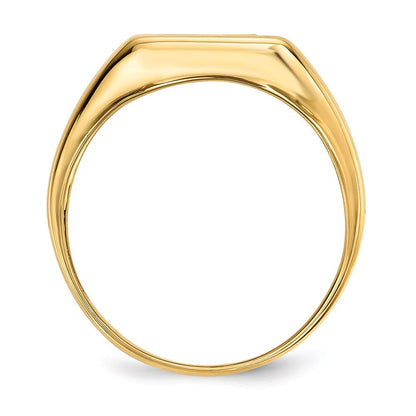 14K Gold w/ Onyx & Real Diamond Cross Christian Religious Men's Ring