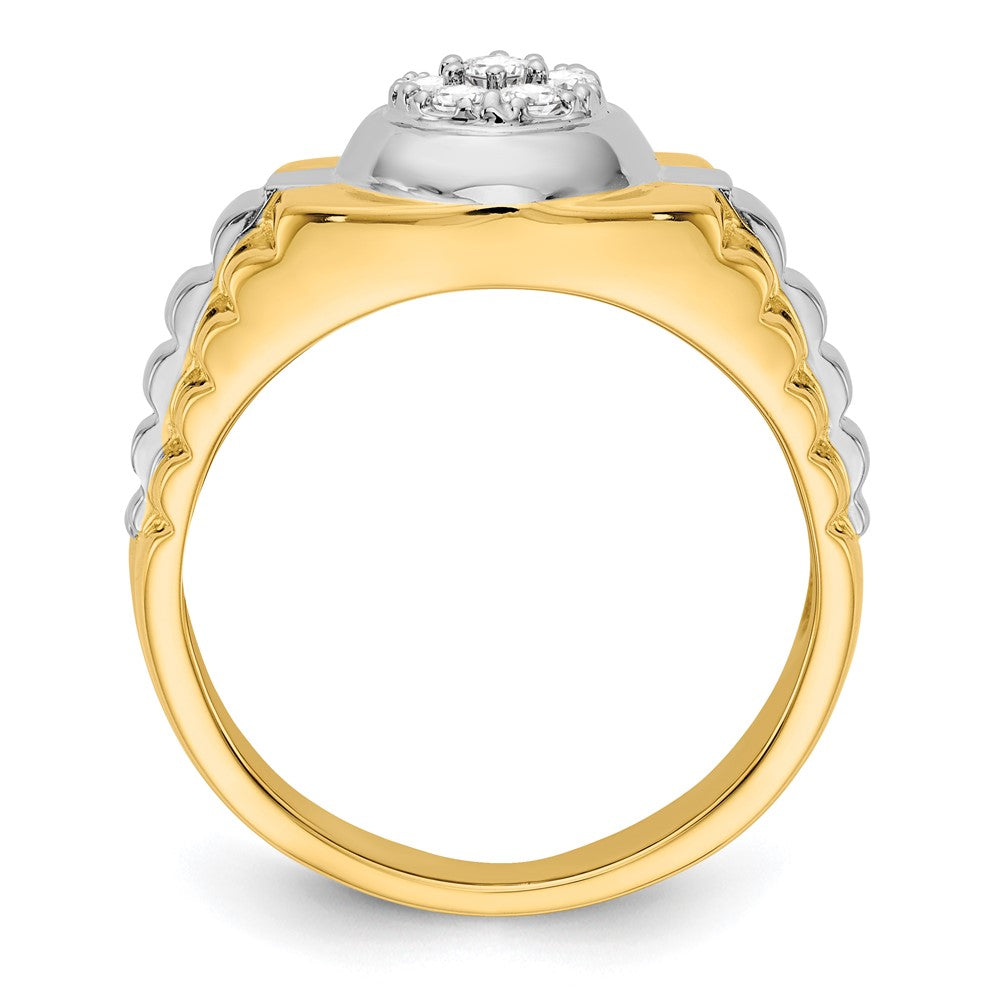 14k Two-Tone Gold A Real Diamond men's ring
