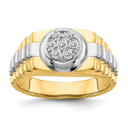 14k Two-Tone Gold A Real Diamond men's ring